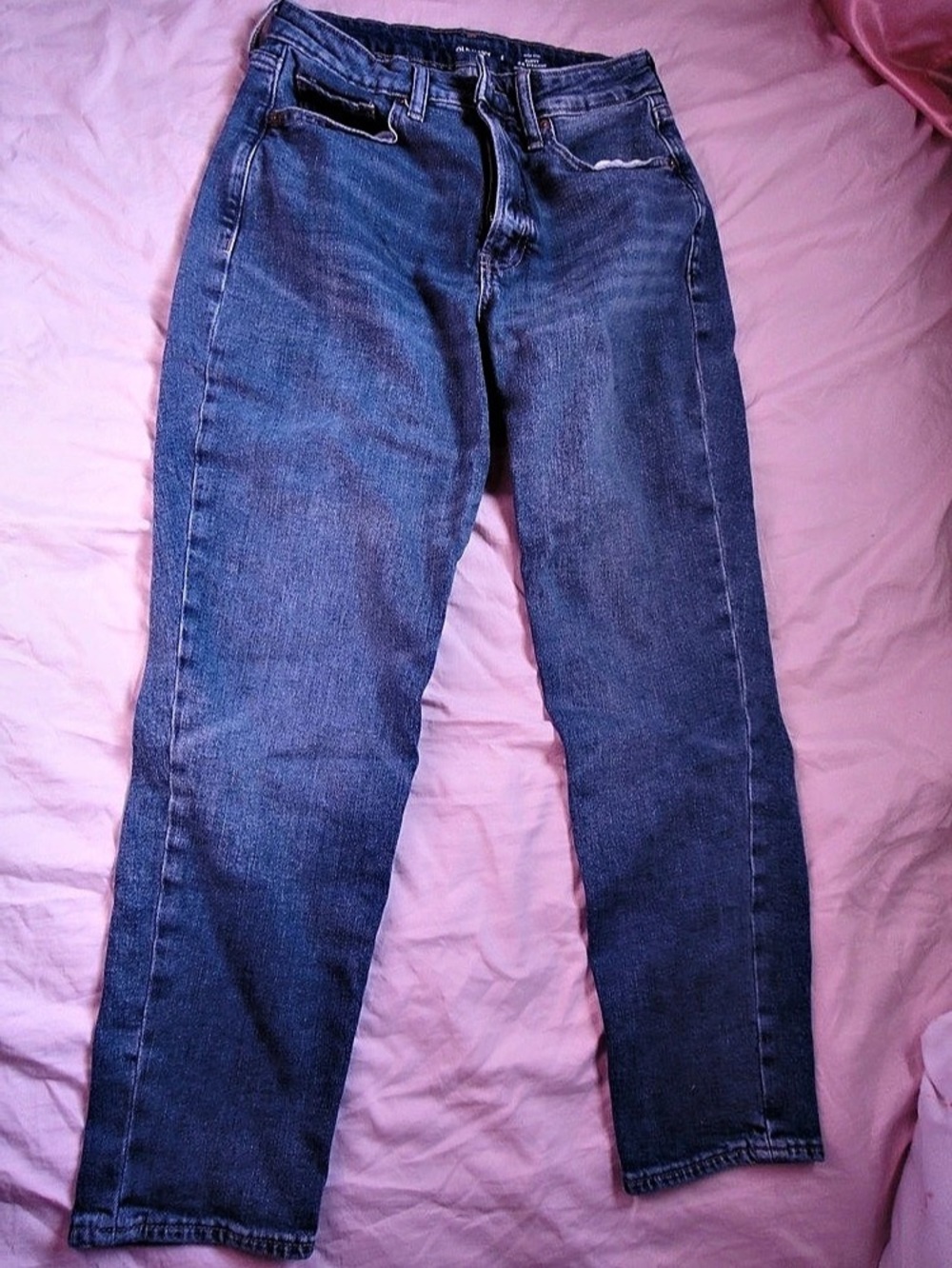 Old Navy High Rise Curvy OG Straight Secret-Slim Pockets Jeans Blue Girls Size 6